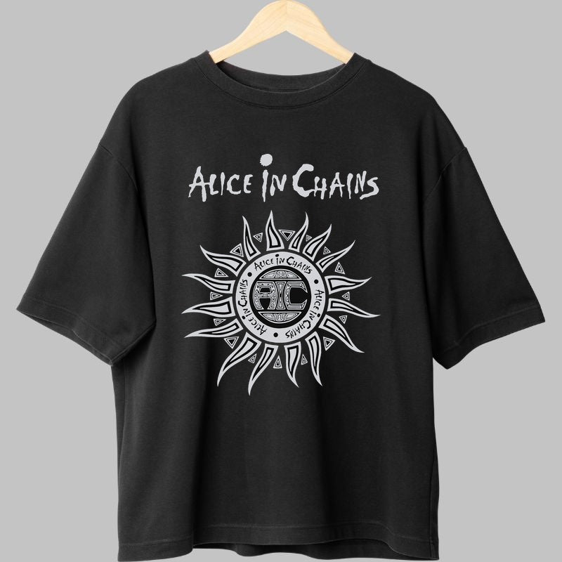 Tricou Rock Alice in Chains - Tribal Sun Emblem fata negru