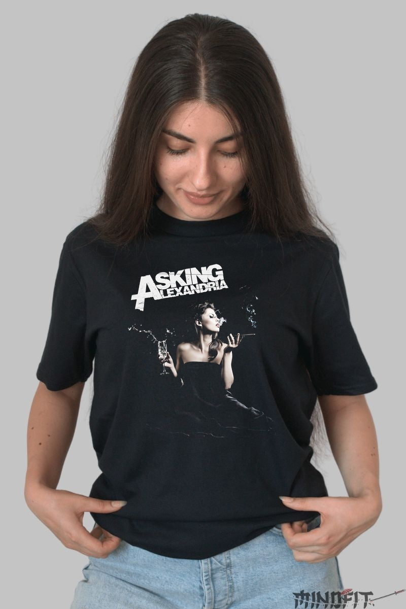Tricou Rock Asking Alexandria - Skull Reaper Aura dama negru