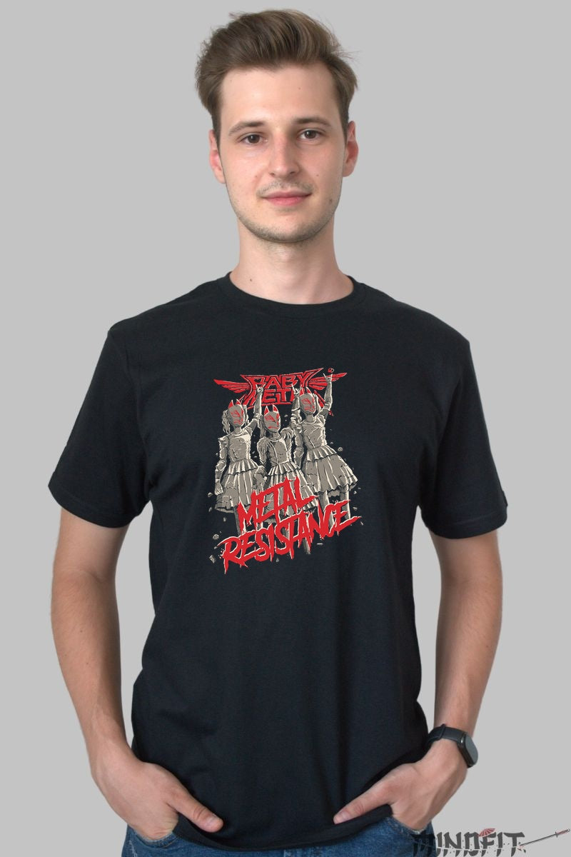 Tricou Rock Babymetal - Demonul Samurai al Scenei barbat negru