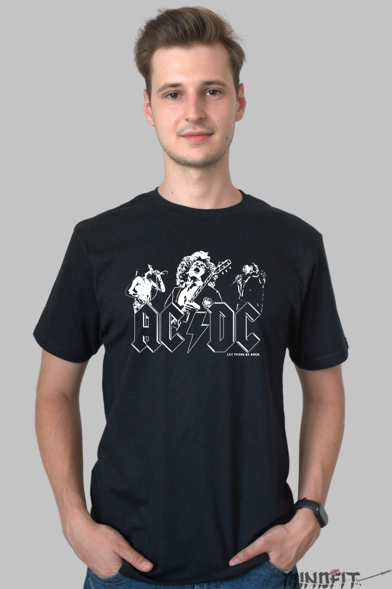 Tricou Rock Band AC/DC - Let There Be Rock barbat negru