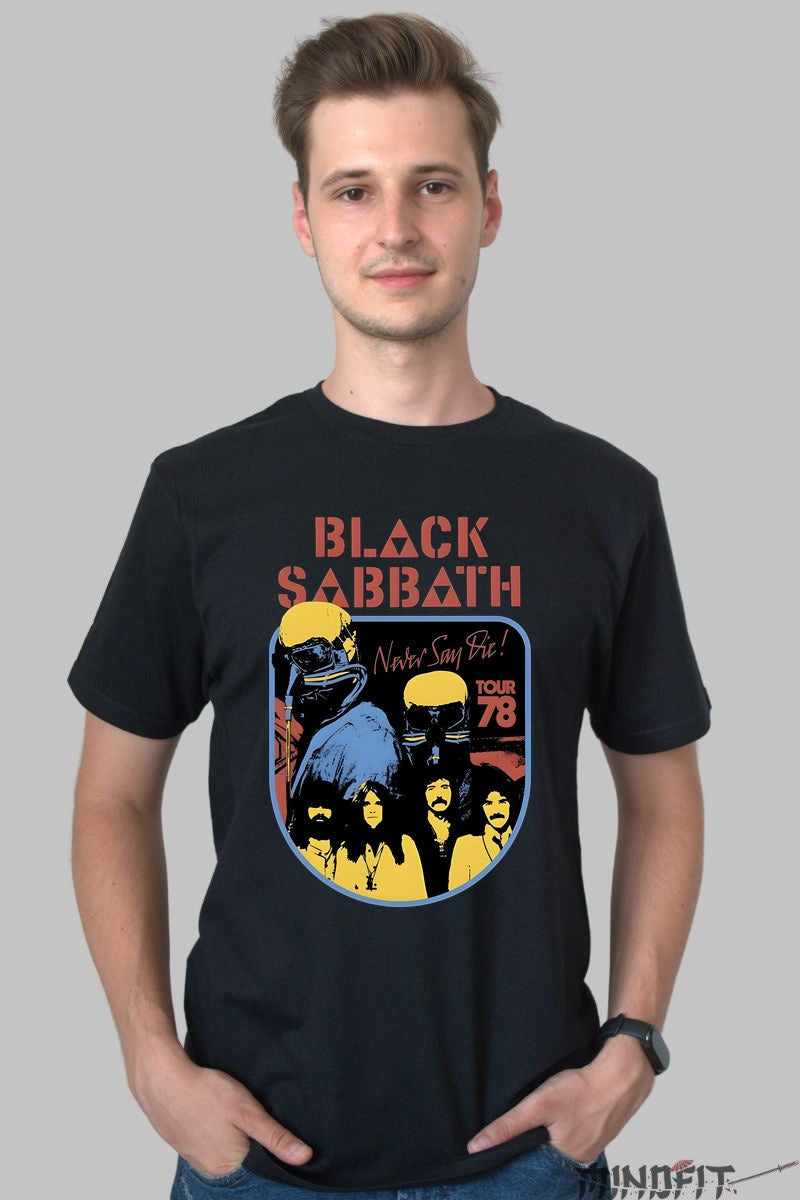 Tricou Black Sabbath - Never Say Die Tour -78 barbat negru