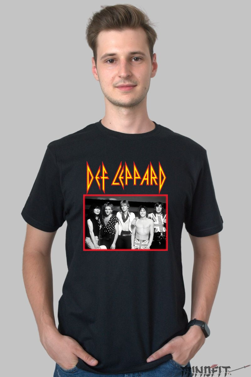 Tricou Rock Def Leppard - Iconic British Band barbat negru