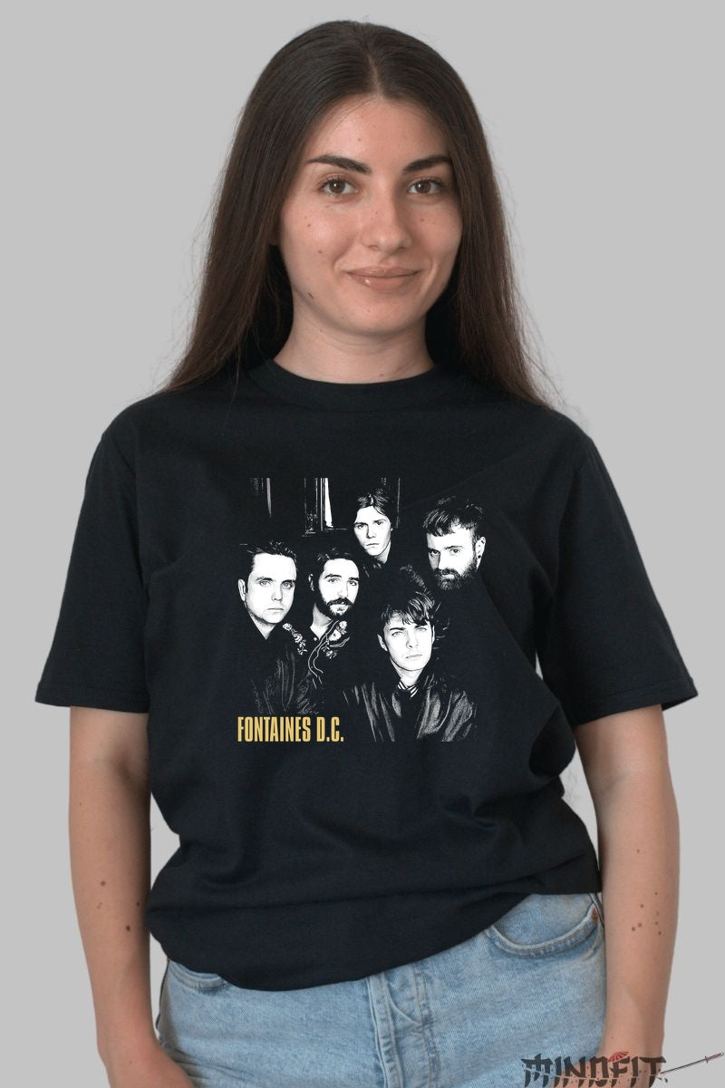 Tricou Rock Fontaines D.C. - Energie Post-Punk Irlandeza dama negru