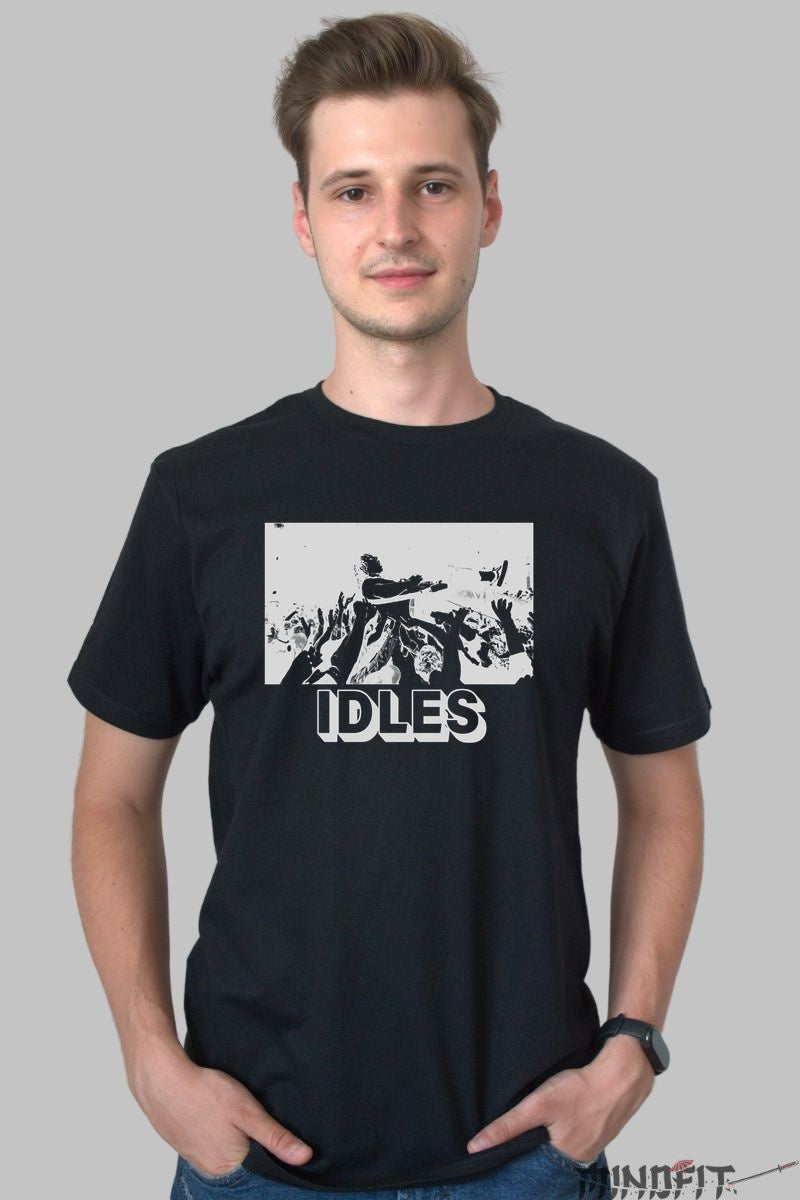 Tricou Rock IDLES - Energie de scena in miscare barbat negru