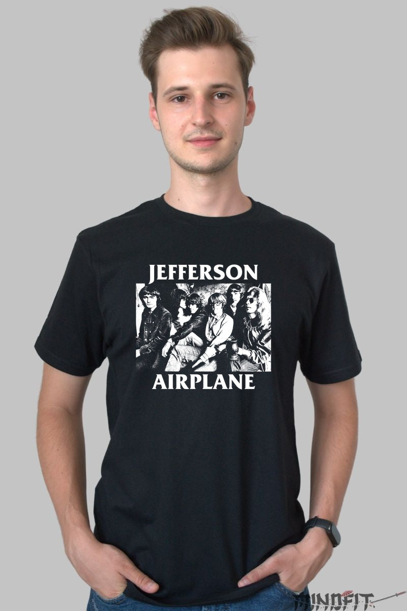Tricou Rock Jefferson Airplane - Psychedelic Rock Vibes barbat negru