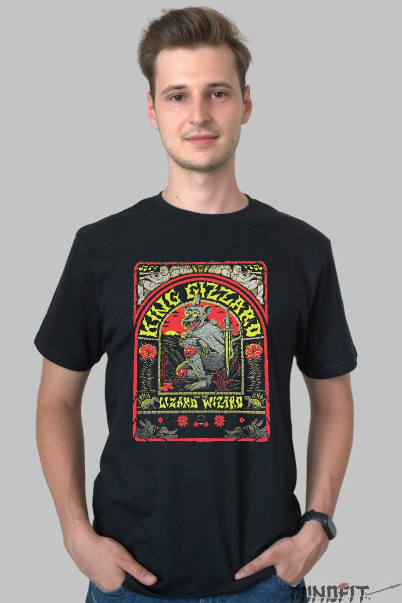 Tricou Rock King Gizzard - Lizard Wizard Psychedelic barbat negru
