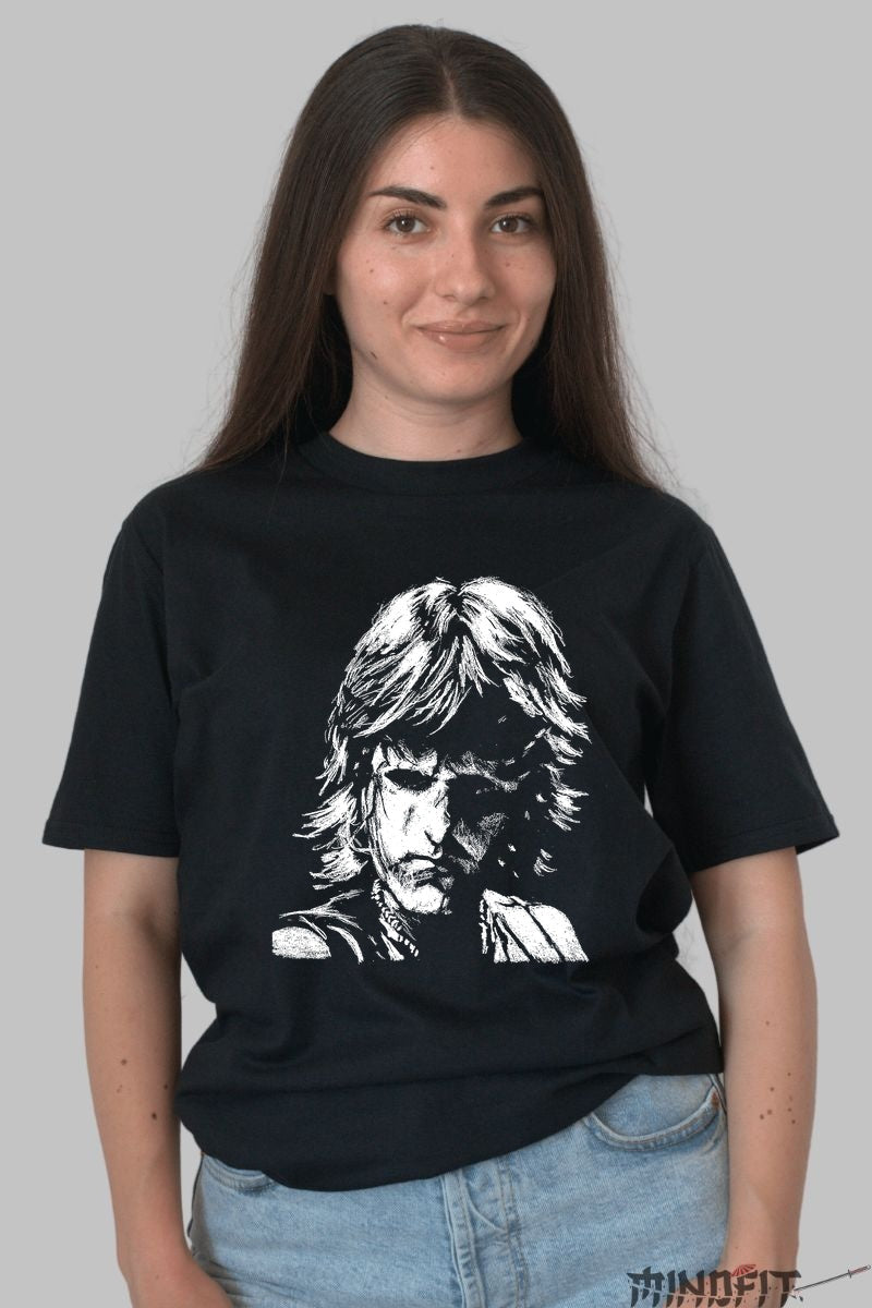 Tricou Rock Legend - Portret Intens Vintage dama negru