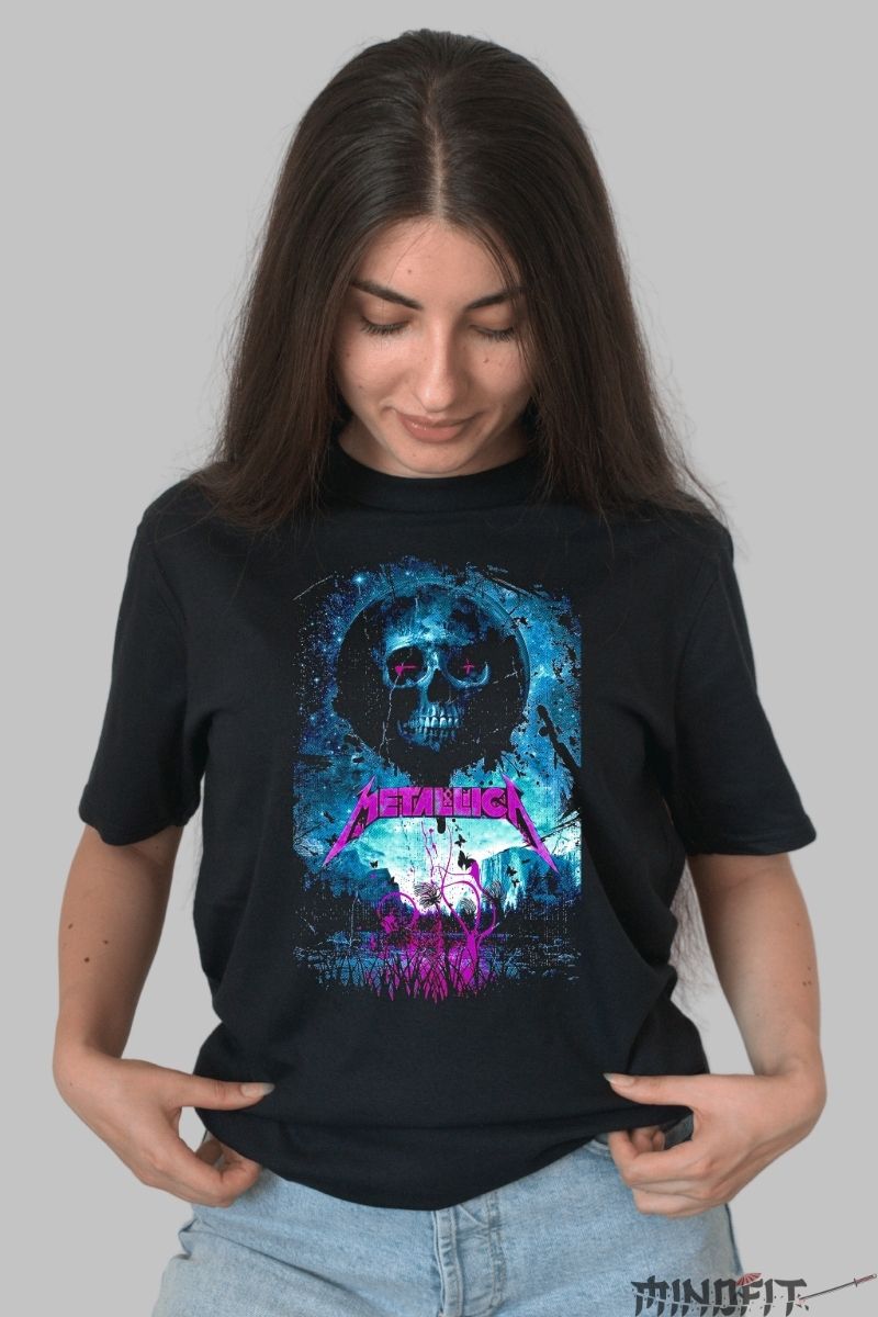 Tricou Rock Metallica - Grim Reaper Electric Aura dama negru