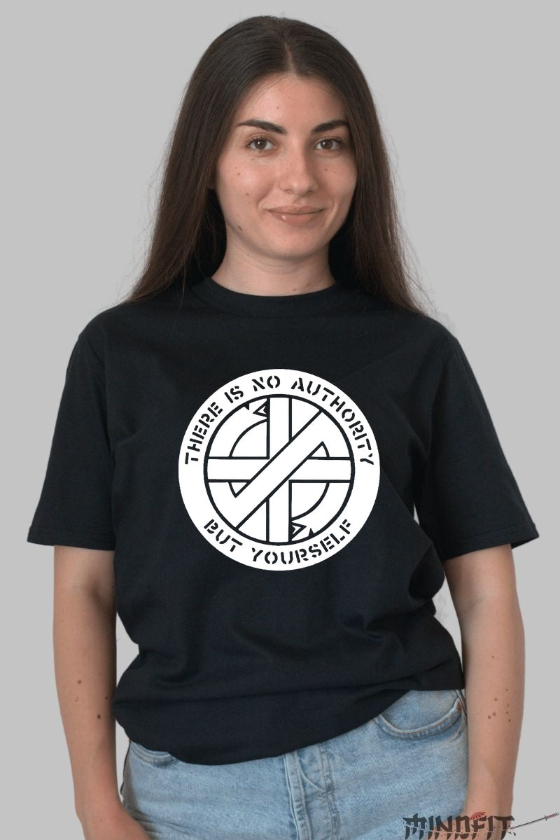 Tricou Rock Rebellion - No Authority But Yourself fata negru