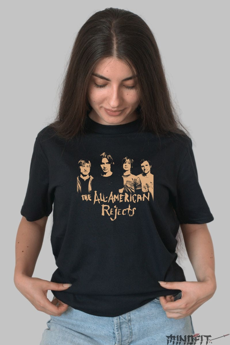 Tricou Rock The All-American Rejects - Classic Band Portrait dama negru