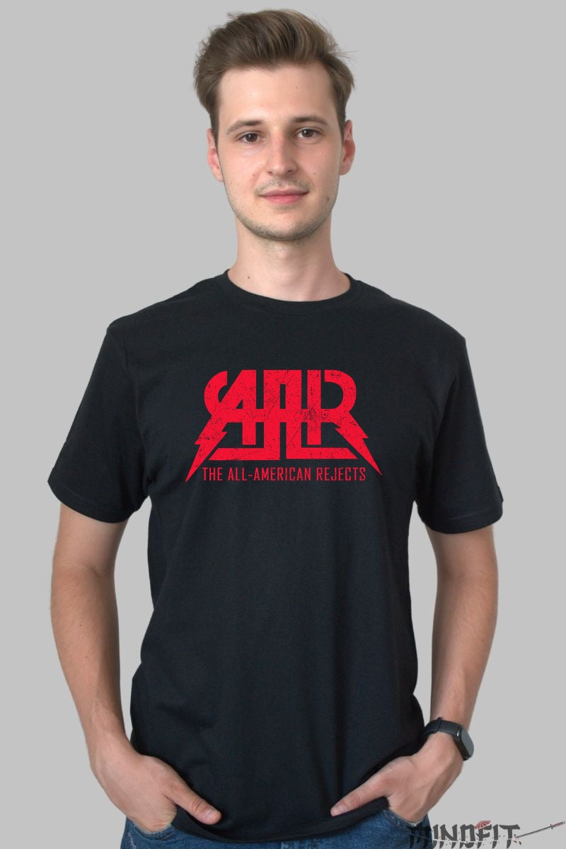 Tricou Rock The All-American Rejects - Logo Power Red barbat negru