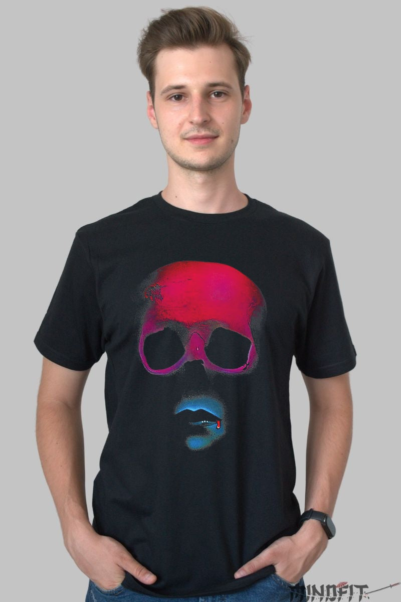 Tricou Skull Kiss - Arta urbana care electrizeaza barbat negru