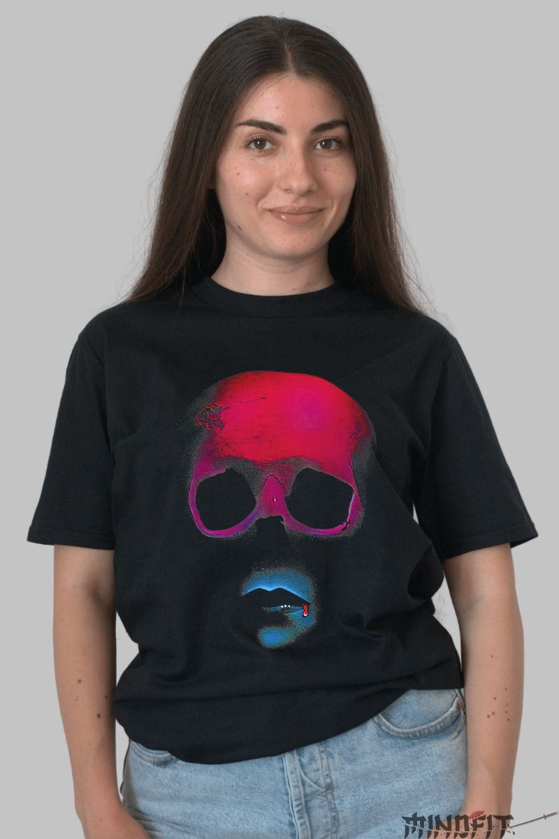 Tricou Skull Kiss - Arta urbana care electrizeaza dama negru