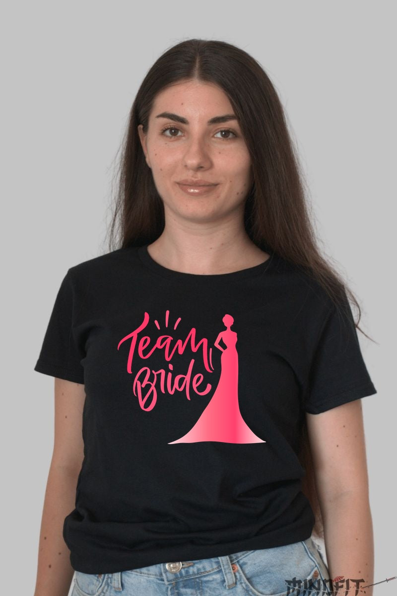 Tricou Team Bride - Eleganta si Stil pentru Viitoarea Mireasa Dama Negru