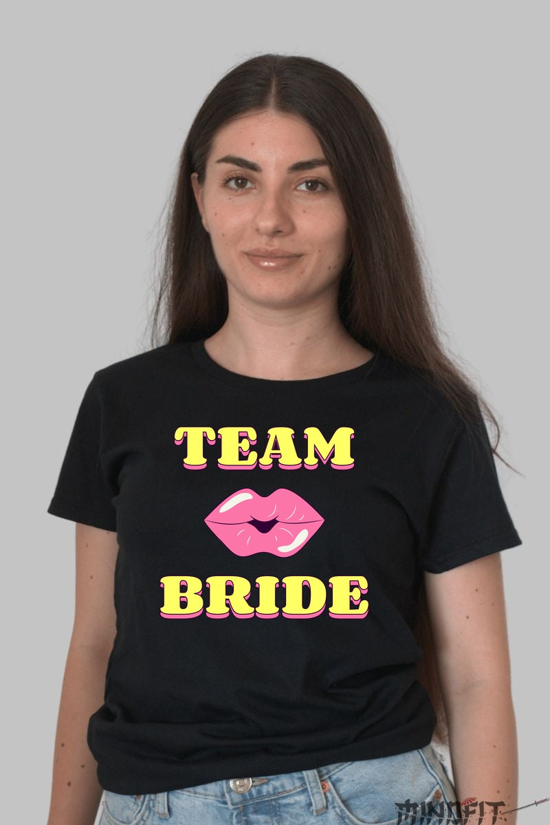 Tricou Team Bride - Pregatit Pentru Cele Mai Frumoase Amintiri Dama Negru