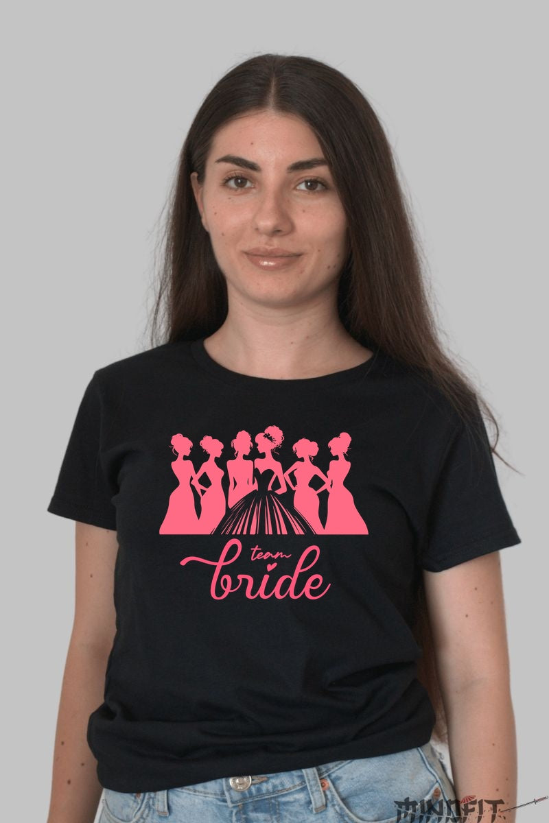 Tricou Team Bride - Pregatita Pentru Aventura Nuntii Tale Dama Negru
