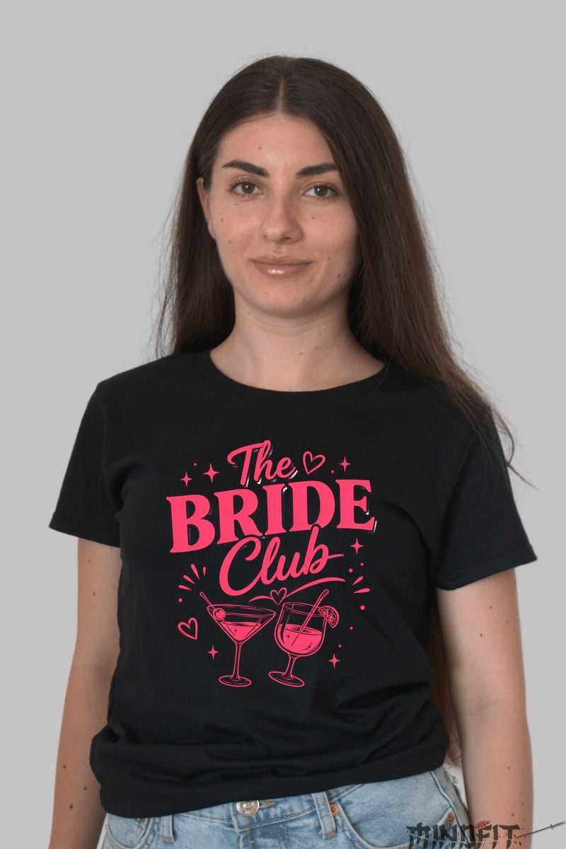 Tricou The Bride Club - Pregatita de Aventuri Neuitate cu Prietenele Dama Negru