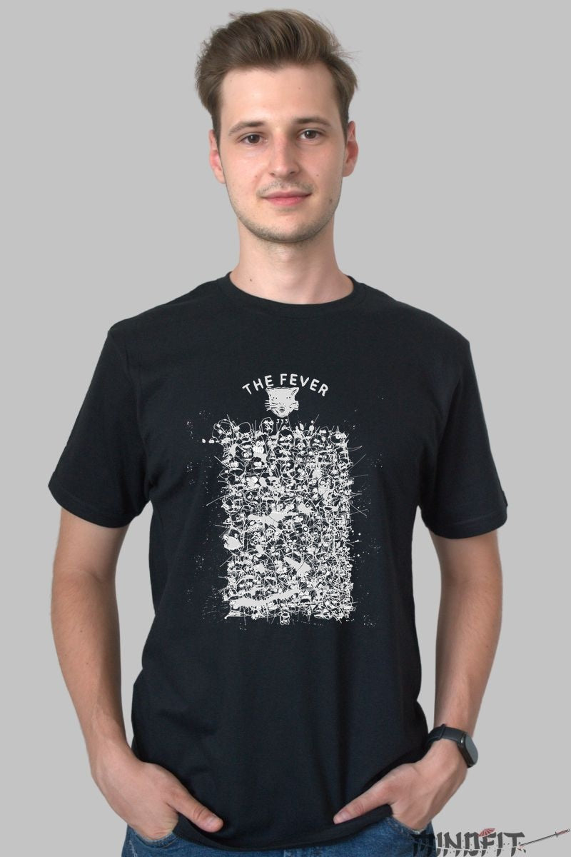 Tricou The Fever - Energie Punk in Alb si Negru barbat negru