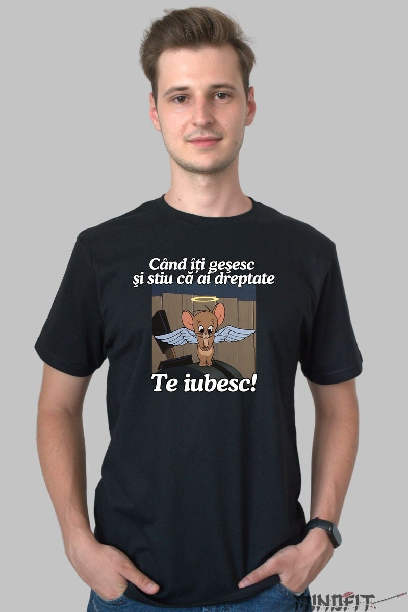 Tricou Tom Si Jerry Cand iti gresesc si stiu ca ai dreptate barbat negru