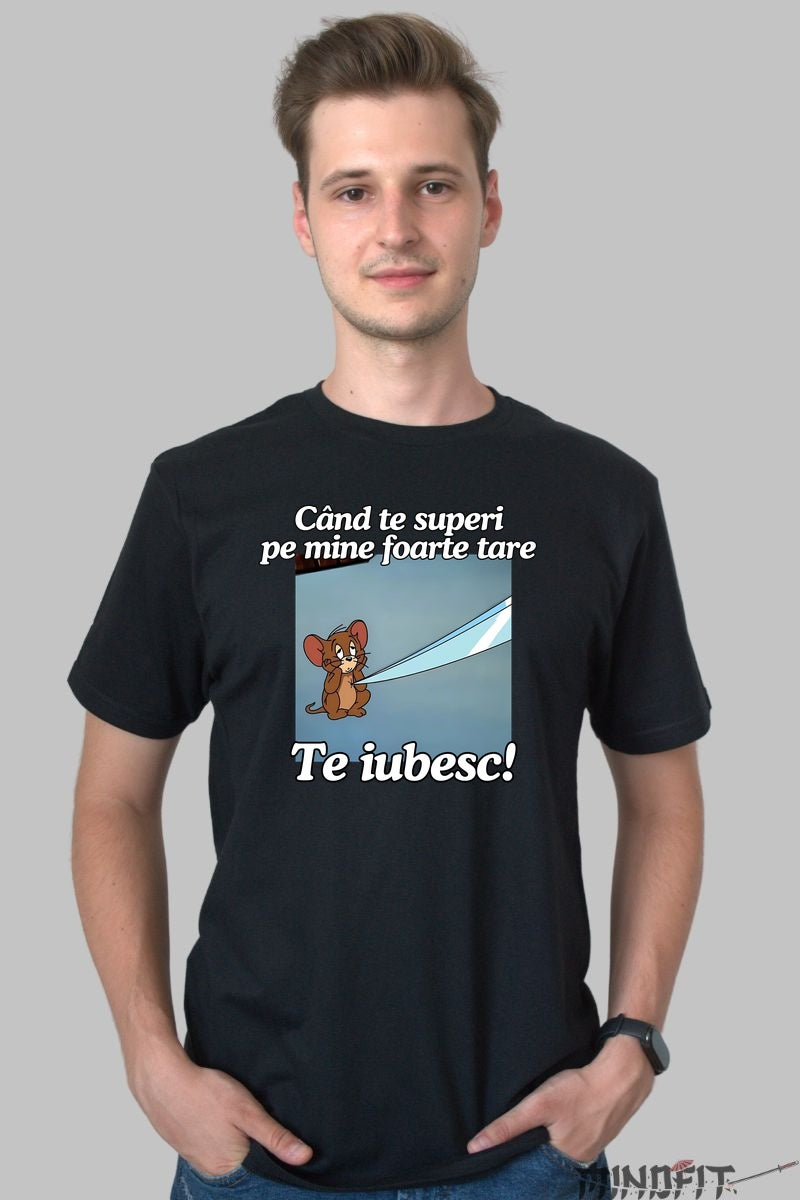 Tricou Tom Si Jerry Cand te superi pe mine foarte tare barbat negru