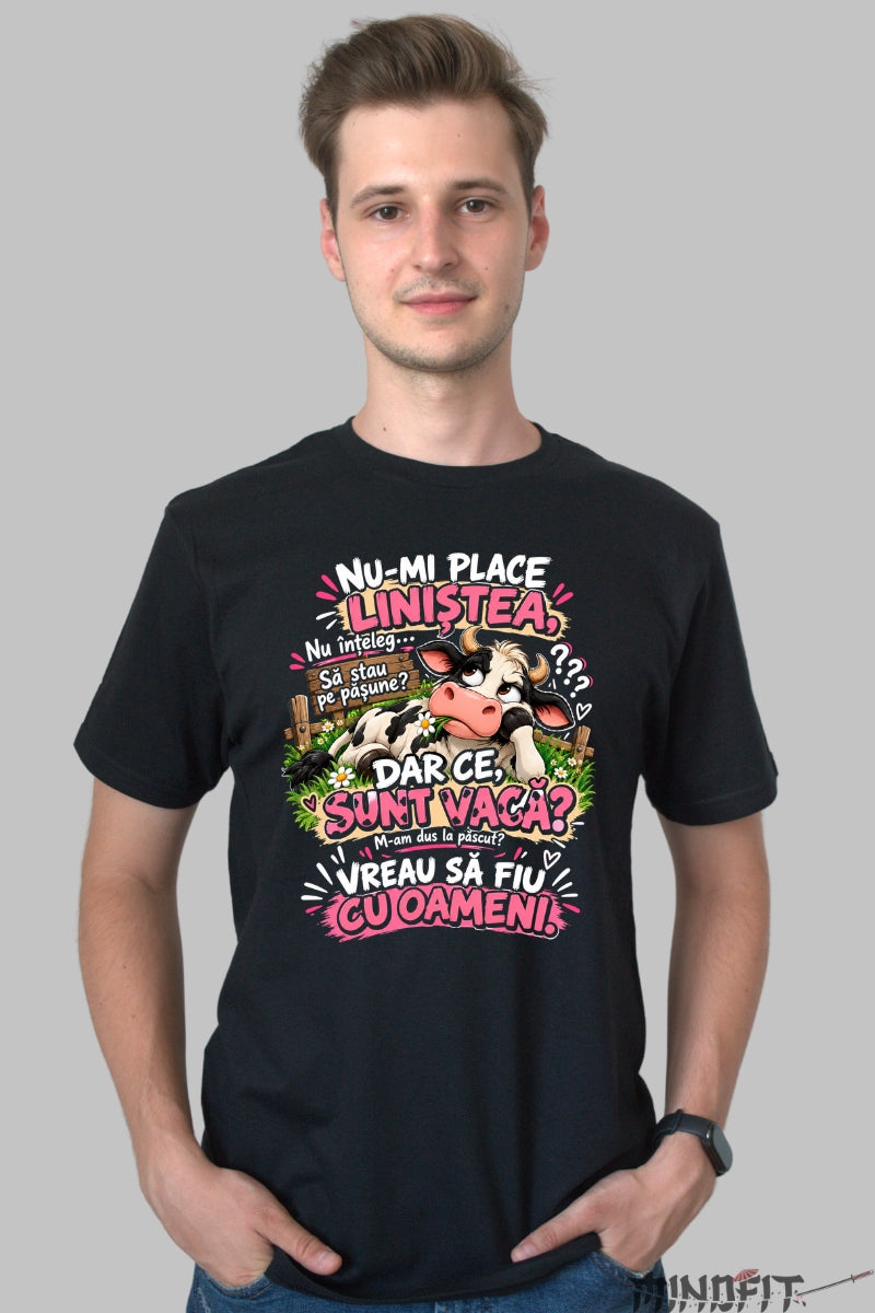 Tricou unisex Nu-Mi Place Linistea barbat negru