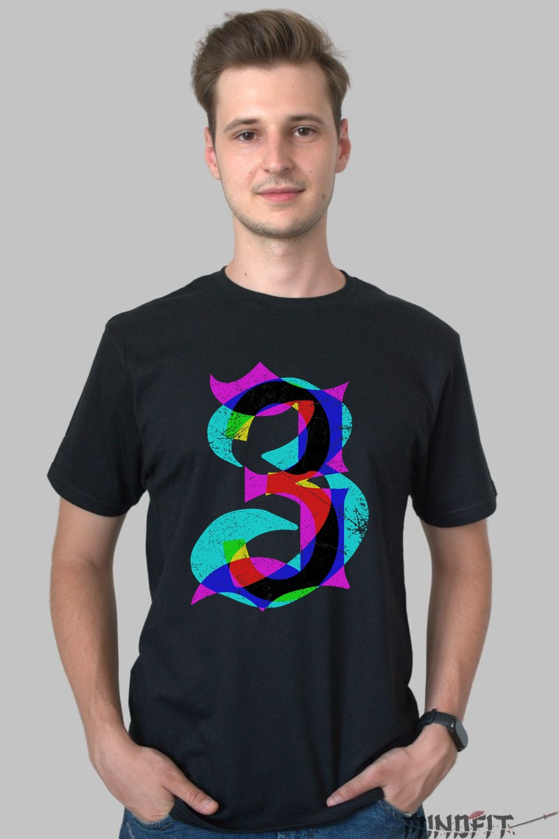 Tricou Urban Spectrum - Litera B Art Multicolor barbat negru