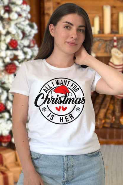 Set Tricouri Cupluri De Craciun - All I Want For Christmas