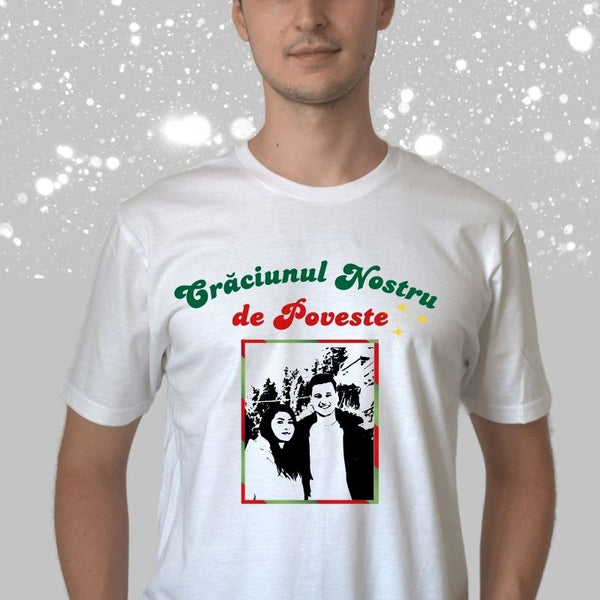 Tricou De Craciun Personalizat cu Poza -Cadou Familie