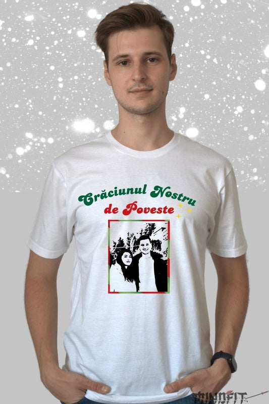 Tricou De Craciun Personalizat cu Poza -Cadou Familie