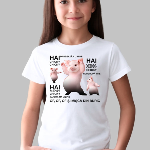 Tricou Amuzant Copil – Chicky Chicky Dance
