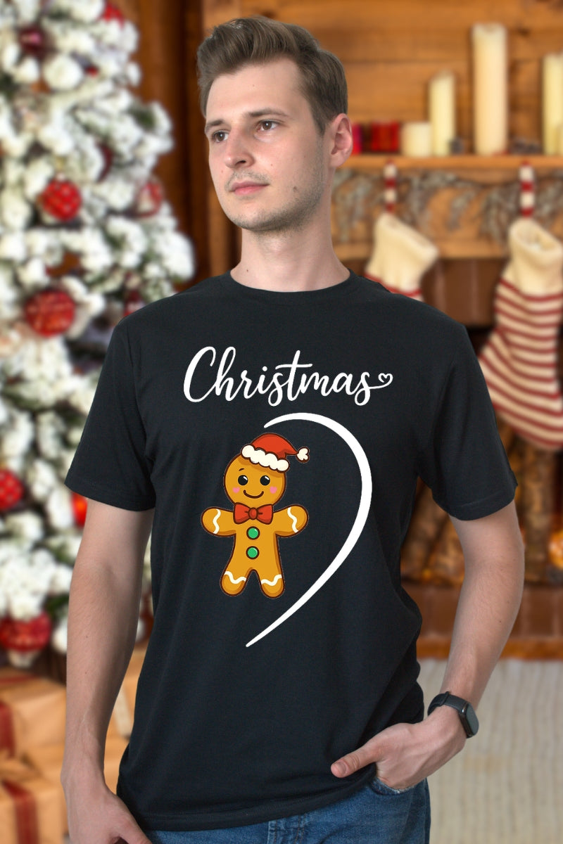Set Tricouri Cuplu Gingerbread Merry Christmas barbat negru