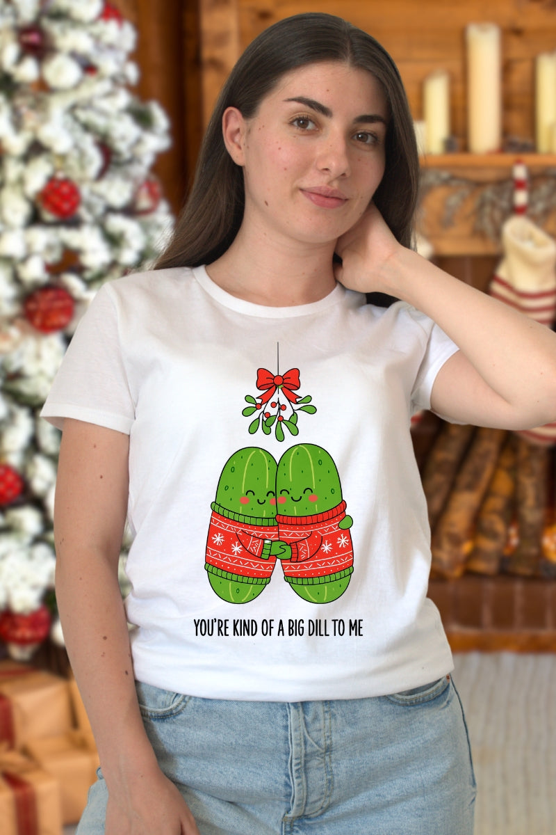 Set Tricouri Cuplu Pickles Love dama alb