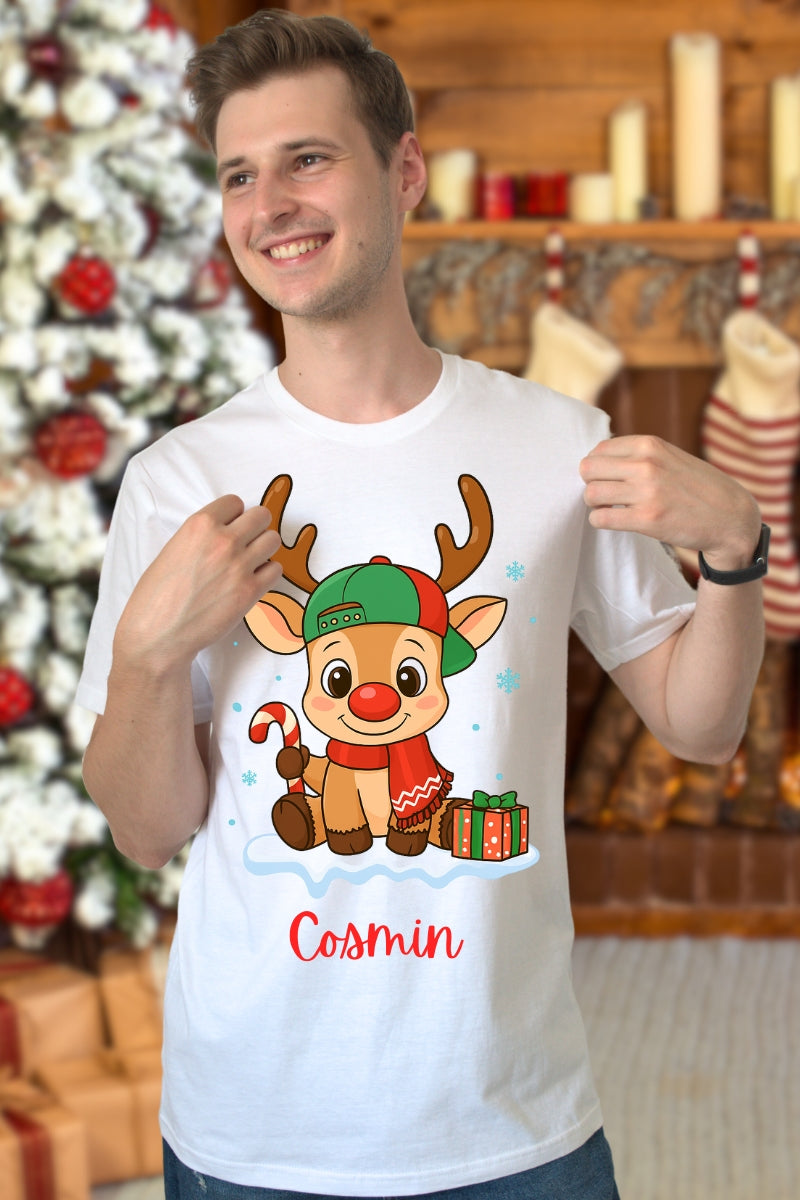 Set Tricouri Cuplu Reni Dragalasi barbat alb