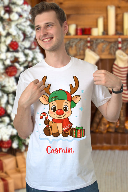 Set Tricouri Cuplu Reni Dragalasi barbat alb