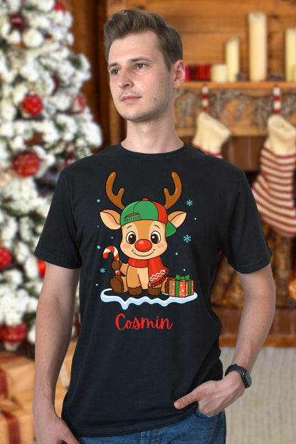 Set Tricouri Cuplu Reni Dragalasi barbat negru