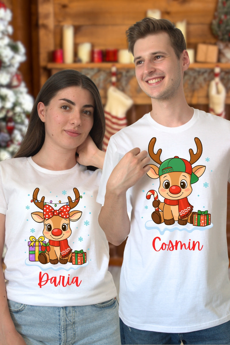 Set Tricouri Cuplu Reni Dragalasi cuplu