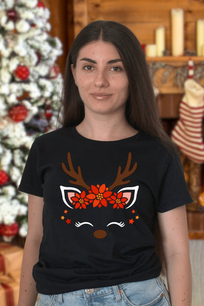 Set Tricouri Cuplu Reni Minimalisti dama negru