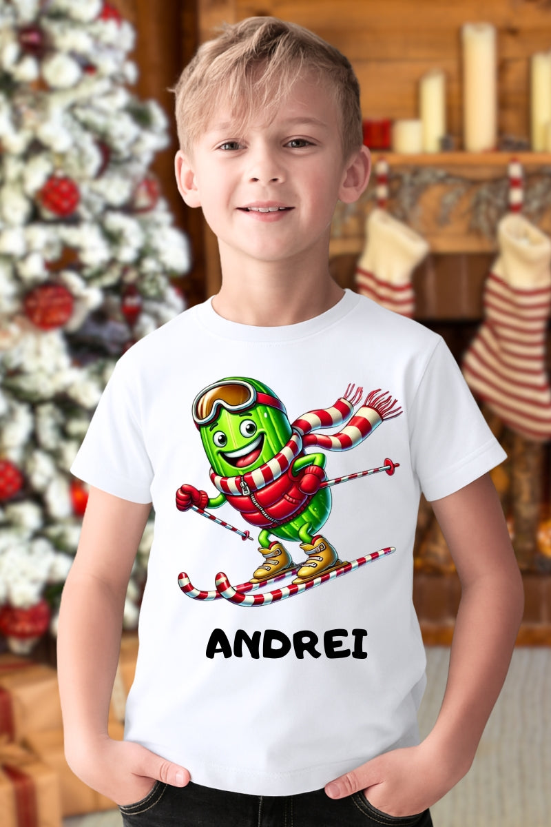 Set Tricouri Pentru Familie De Craciun Cu Activitati Personalizat Cu Nume baiat