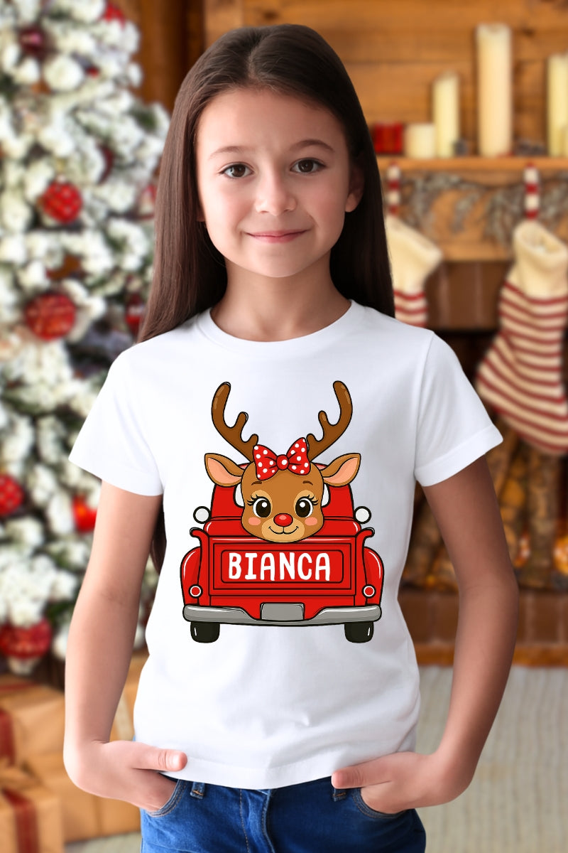 Set Tricouri Pentru Familie De Craciun Cu Masini Personalizat Cu Nume fata
