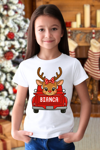 Set Tricouri Pentru Familie De Craciun Cu Masini Personalizat Cu Nume fata