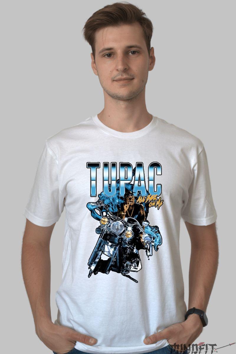 Tricou 2pac Cross Legend barbat alb fata