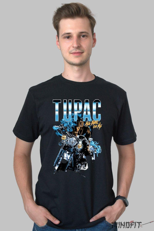 Tricou 2pac Cross Legend barbat negru fata