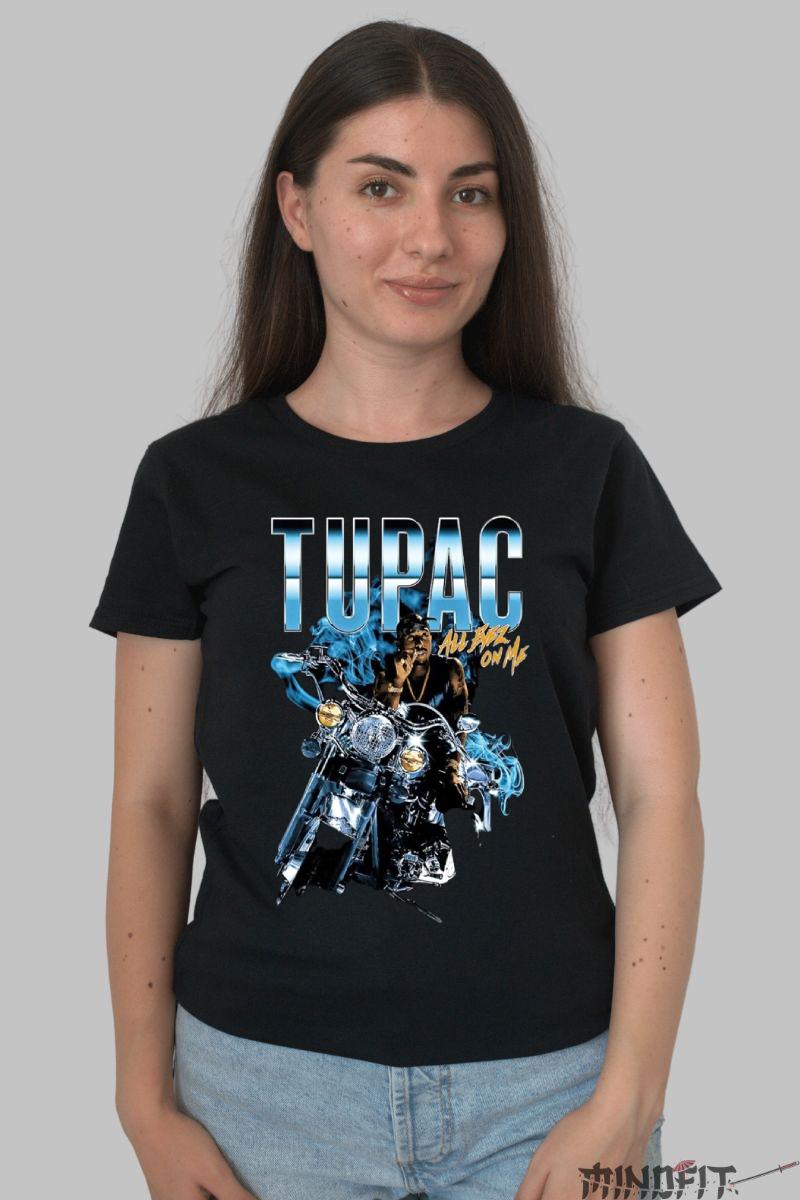 Tricou 2pac Cross Legend dama negru fata
