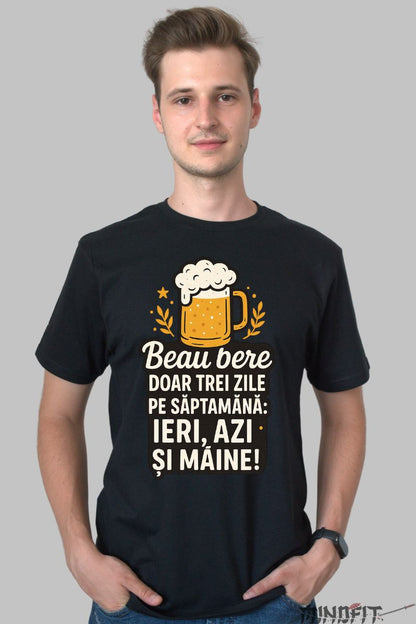 Tricou Amuzant Beau Bere barbat negru fata