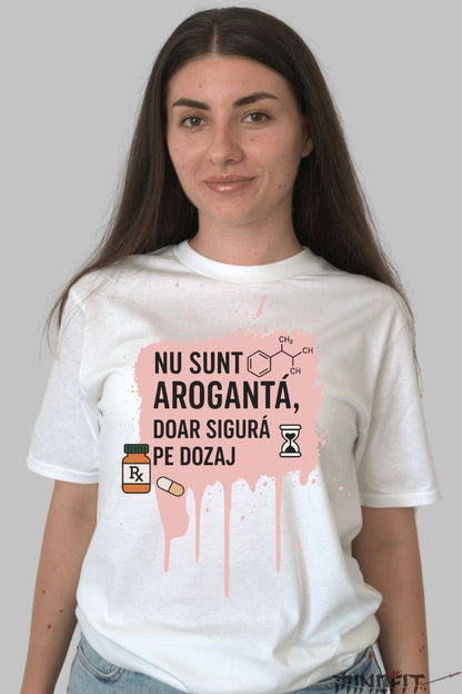 Tricou Cu Mesaj Amuzant – Libera Pe Dozaj alb dama