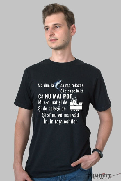 Tricou Amuzant Pentru Pescuit barbat negru