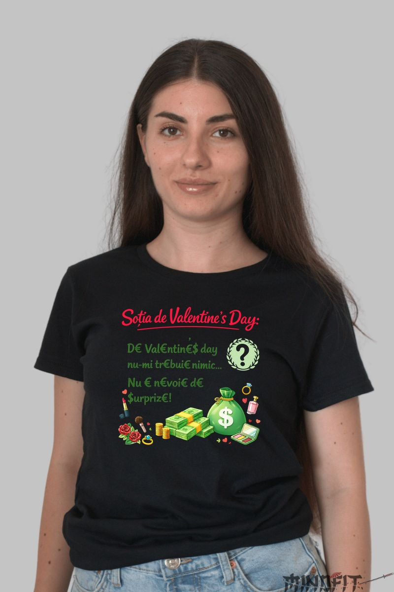 Tricou Amuzant – Sotia de Valentine’s Day dama alb