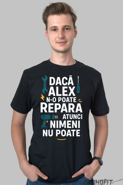Tricou Amuzant cu Nume Nimeni nu Poate barbat negru fata