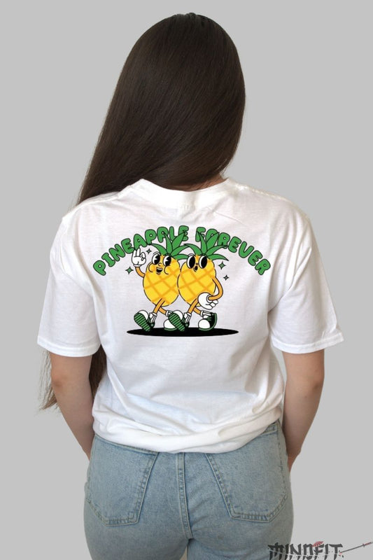 Tricou Ananas Cool Forever dama alb spate
