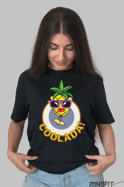 Tricou Ananas Cool dama negru fata